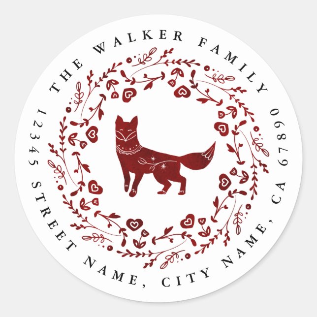 Stickers de Noël Fox Round (Devant)