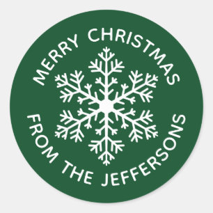 Stickers de Noël Green Snowflake