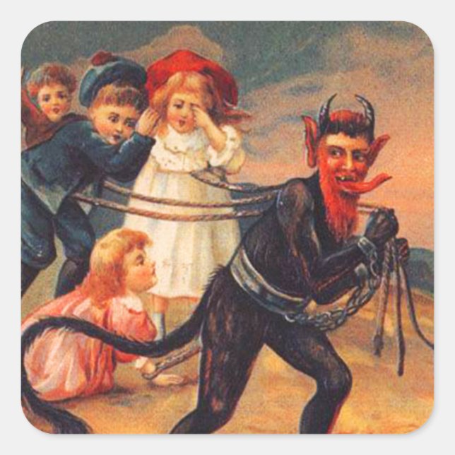 Stickers de Noël Krampus Vintage (Devant)