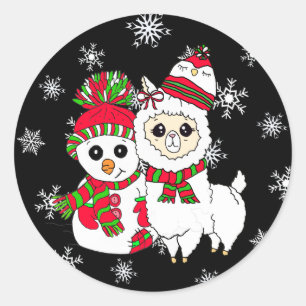 Stickers de Noël Llama et Snowman