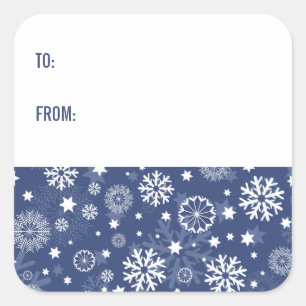Stickers de Noël moderne Blue Snowflake