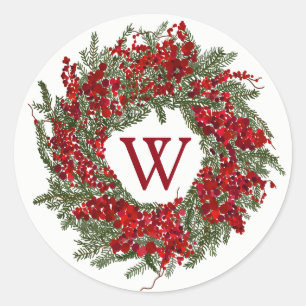 Stickers de Noël Monogram Holiday Wreath