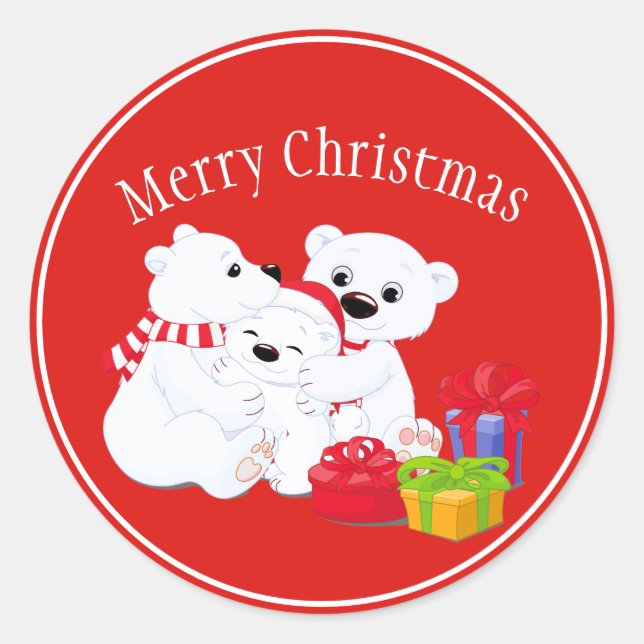 Stickers de Noël-Ours polaires (Devant)