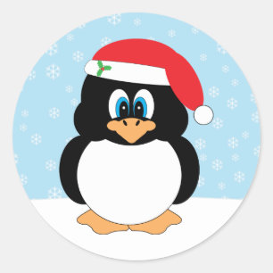 Stickers de Noël père Noël Penguin