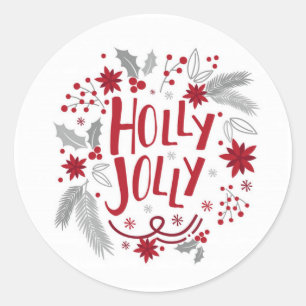 Stickers de Noël personnalisables Holly Jolly