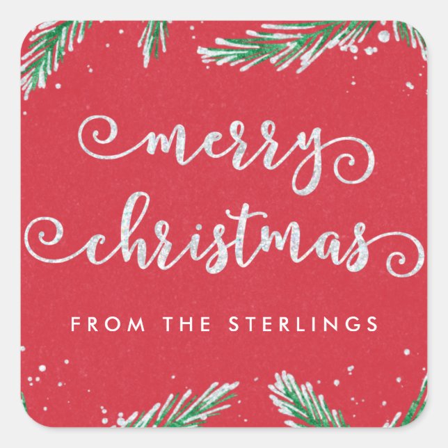 Stickers de Noël personnalisés Rouge | Parties sci (Devant)