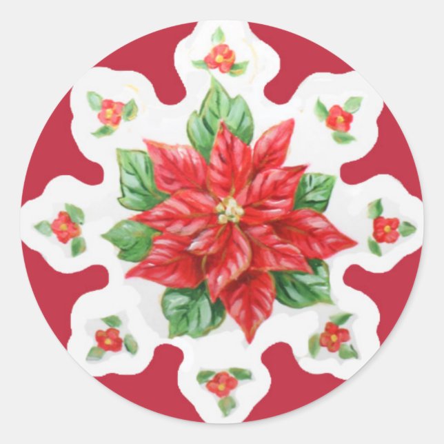 Stickers de Noël Poinsettia (Devant)