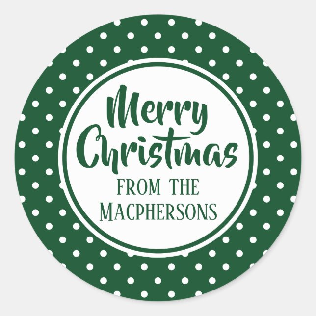 Stickers de Noël Pois vert (Devant)
