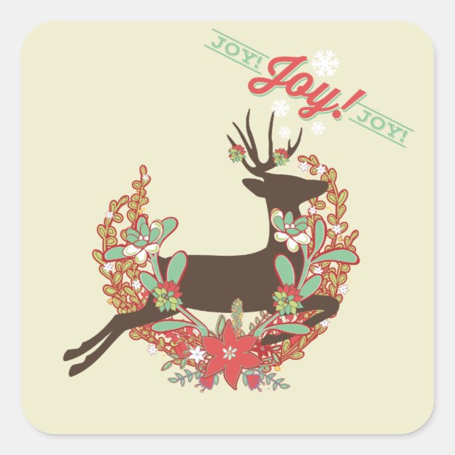 Stickers de Noël Red and Mint Deer (Devant)