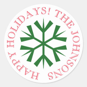 stickers de Noël rond avec flocon de neige