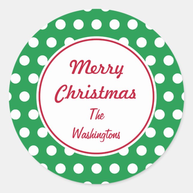Stickers de Noël vert personnalisé (Devant)