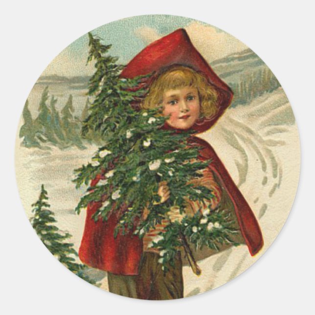 Stickers de Noël victorien pour vos cartes (Devant)