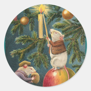 Stickers de Noël vintages pour souris et bougies