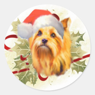 Stickers de Noël Yorkshire Terrier