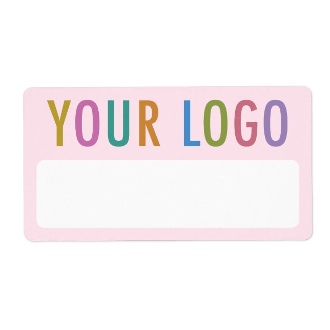 Stickers de nom blanc rose avec Étiquettes de badg (Devant)