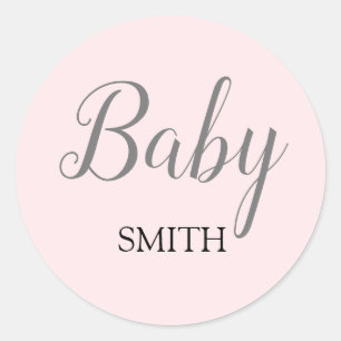 Stickers de nom personnalisé Pink Baby Script
