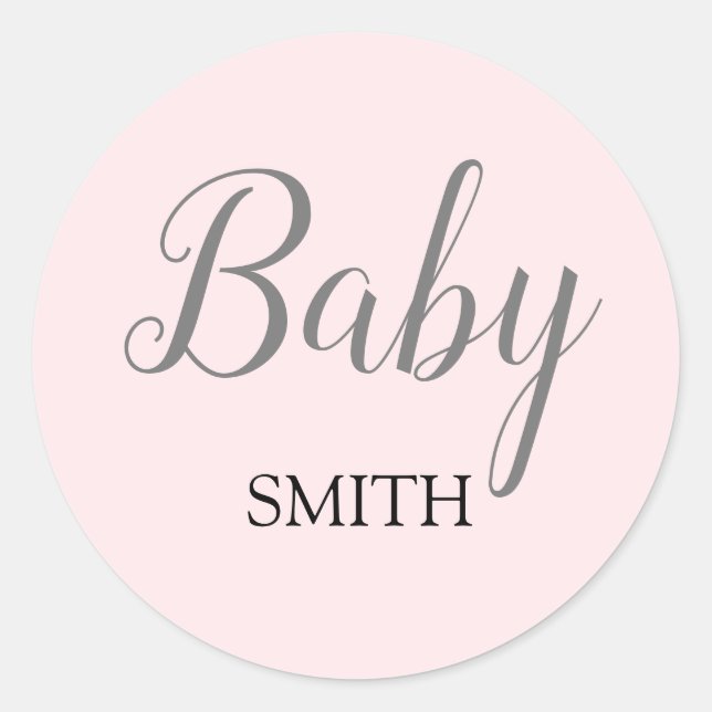 Stickers de nom personnalisé Pink Baby Script (Devant)