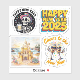 Stickers de Nouvel An, Stickers 2025, Nouvel An