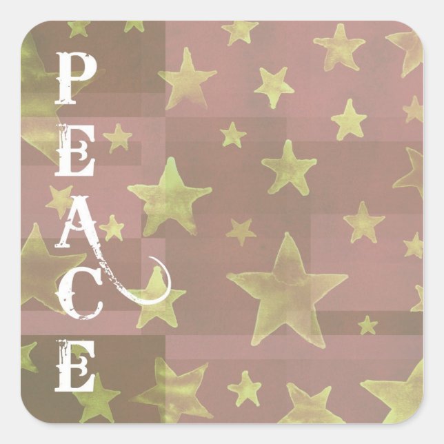 Stickers de Paix de Noël Gold Stars (Devant)