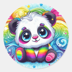 stickers de panda pour bébé arc-en-ciel