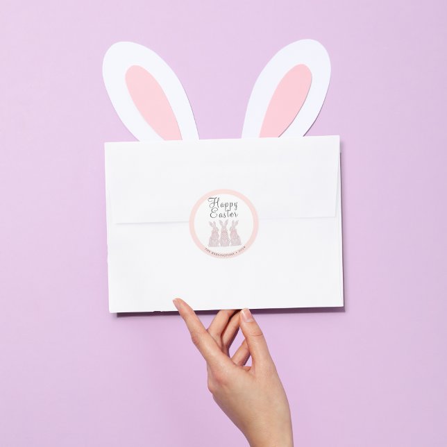 Stickers de Pâques lapin en dentelle personnalisée (Personalized Lace Bunny Easter Stickers)