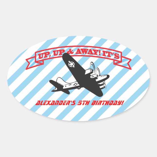 Stickers de partie BIrthday d'avion (Devant)