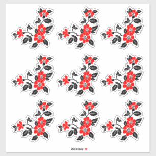 stickers de pavot rouge vinyle