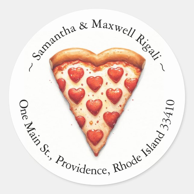 Stickers de pizza ronde Retourner les étiquettes d (Devant)