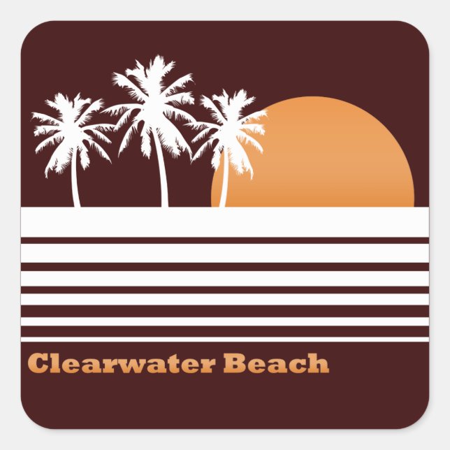 Stickers de plage de Clearwater rétro (Devant)