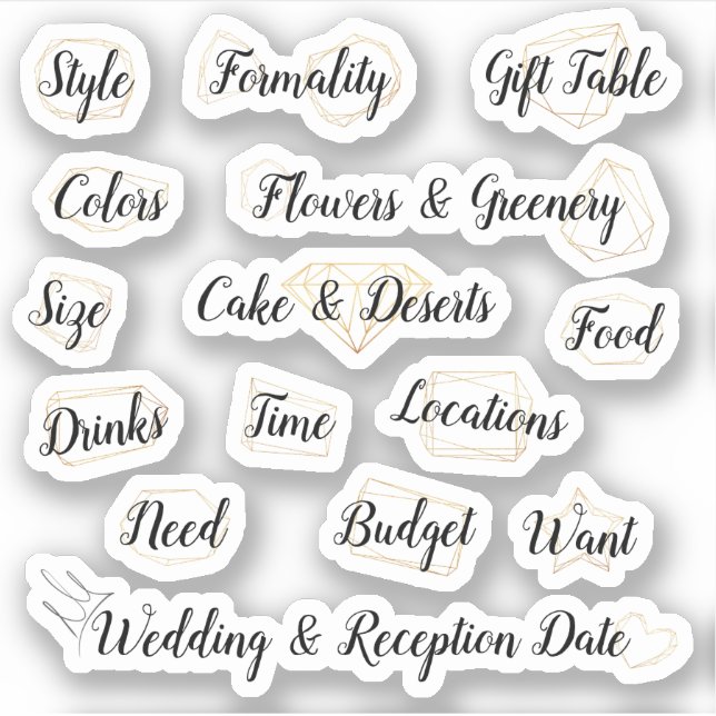 Stickers de planification mariage (Devant)