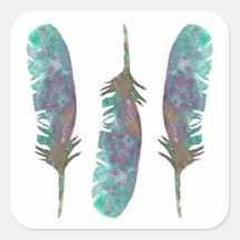 Stickers de plume d'aquarelle