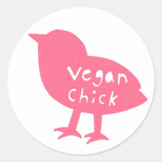 Stickers de poussins végétaliens (rose)