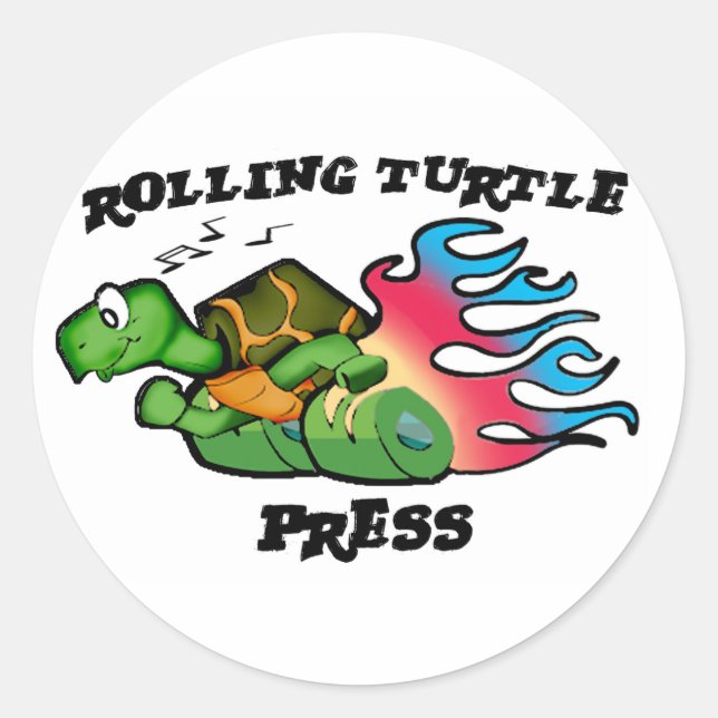 Stickers de presse tortue roulante (Devant)