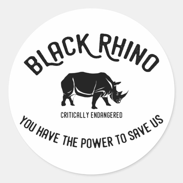 stickers de protection des animaux rhinocéros noir (Devant)