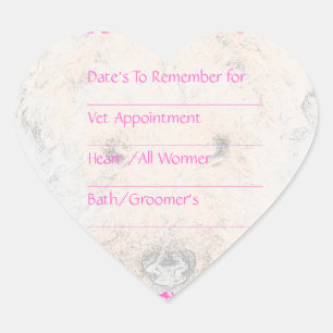 Stickers de rappel rose chien