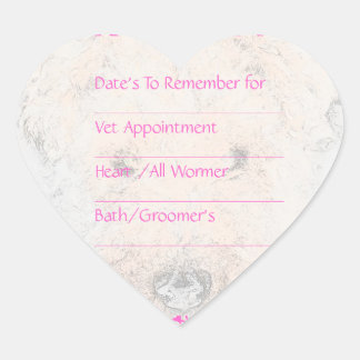 Stickers de rappel rose chien