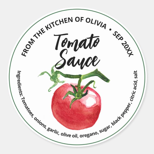 Stickers de sauce tomate sur mesure pour la canne (Devant)