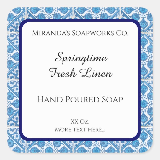 Stickers de savon modifiable en fleur de Cornflowe (Devant)