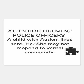 Stickers de sécurité d'urgence/incendie autiste