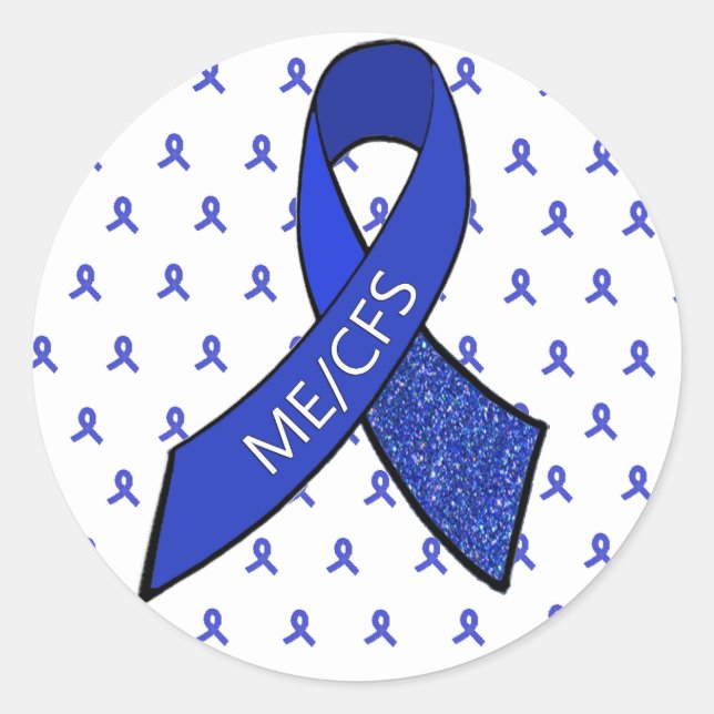 Stickers de sensibilisation au ruban bleu ME/CFS (Devant)