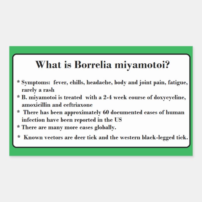 Stickers de sensibilisation Borrelia Miyamotoi Lym (Devant)
