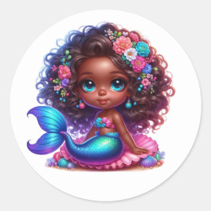 Stickers de sirène colorée