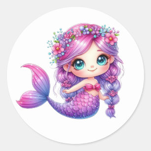 Stickers de sirène colorée