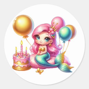 Stickers de sirène de couleur mignonne