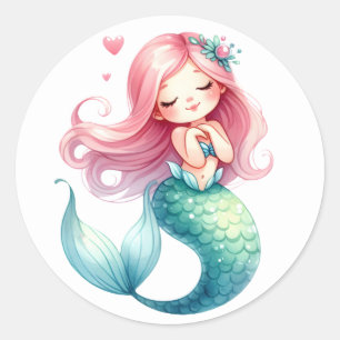 Stickers de sirène de couleur mignonne