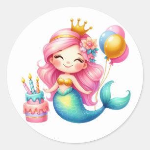 Stickers de sirène de couleur mignonne