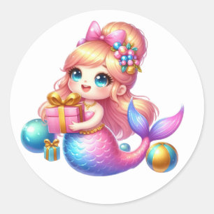 Stickers de sirène de couleur mignonne