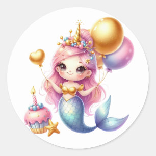 Stickers de sirène de couleur mignonne