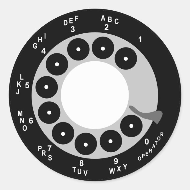 Stickers de téléphone rétros - Noir/Blanc (Devant)