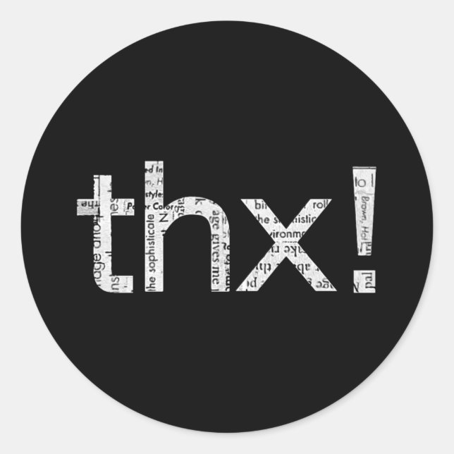 Stickers de typographie "THX" (Devant)